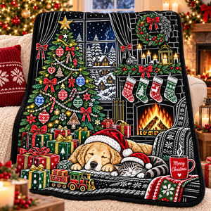 Couverture de Noël personnalisable à colorier, en peluche rectangulaire, décoration DIY pour la maison avec 24 marqueurs de tissu colorés pour la saison hivernale - Product Image 6