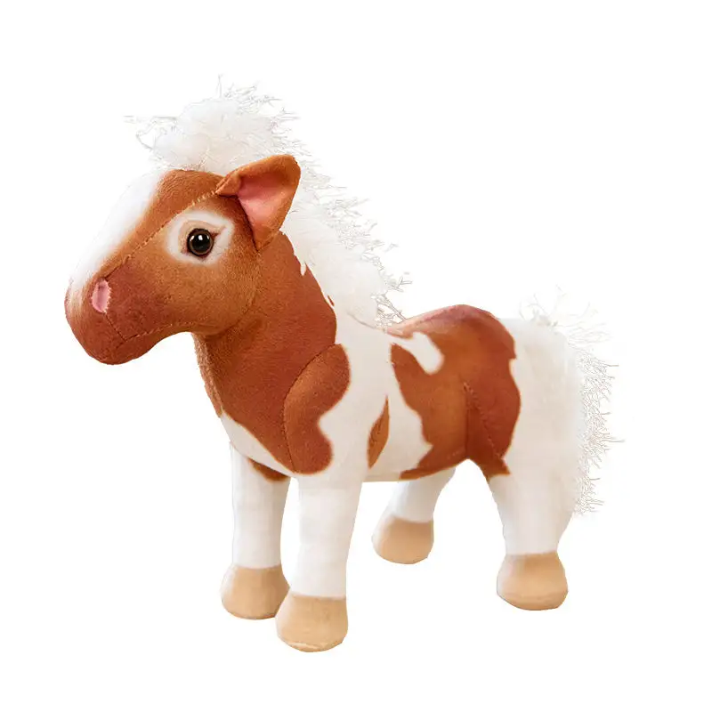 Sıcak satış popüler karikatür dolu hayvan yumuşak ve sevimli at peluş oyuncaklar
