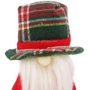 Zaves เซ็ตสามชุดลายโนมส์คริสต์มาสผ้าโพลีเอสเตอร์ที่ไม่เหมือนใคร-ของแขวนสไตล์สวีเดนเครื่องประดับและตุ๊กตาลายตารางสีแดง - Product Image 3