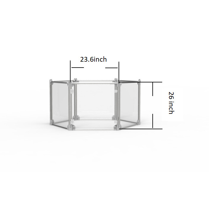 8 panels height 91cm silver