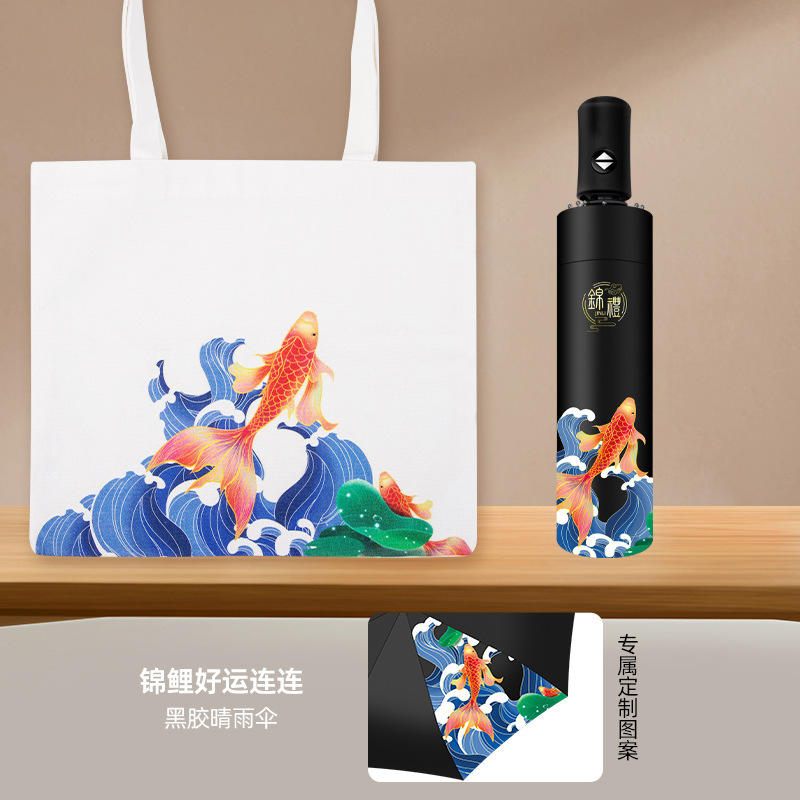 Parapluie/sac en toile noir simple