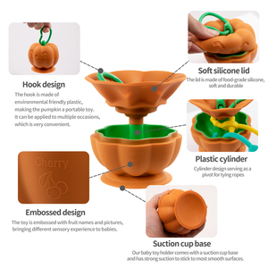 Jouets <span class=keywords><strong>pour</strong></span> bébés à <span class=keywords><strong>ventouse</strong></span> en silicone personnalisés avec sangles en silicone <span class=keywords><strong>pour</strong></span> jouets <span class=keywords><strong>pour</strong></span> bébés <span class=keywords><strong>ventouse</strong></span> citrouille de dessin animé <span class=keywords><strong>chaise</strong></span> <span class=keywords><strong>haute</strong></span> jouets de dentition - Product Image 4