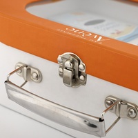 Brothersbox Boîte cadeau personnalisée en métal portable avec serrure, boîte à papier transparente, mini valise, emballage