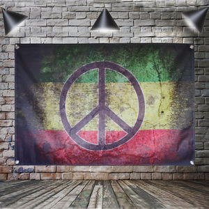 Bandera Decorativa con la Leyenda 'One Love Peace', Música Rock <span class=keywords><strong>Reggae</strong></span> Jamaica, Decoración del Hogar, Arte de Pared, Personalizable para Eventos al Aire Libre, 4 Ojales, 3x5 Pies - Product Image 4