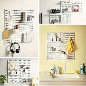 Kit de panneau perforé mural DIY, organisateur de rangement de <span class=keywords><strong>garage</strong></span>, panneau perforé et accessoires, montage mural modulaire pour organisateur mural - Product Image 2
