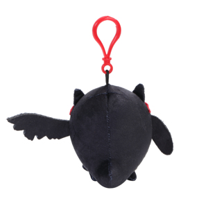 Portachiavi Peluche <span class=keywords><strong>Gufo</strong></span> <span class=keywords><strong>Nero</strong></span> Carino con Occhiali Rossi, Ciondolo <span class=keywords><strong>Gufo</strong></span> Cartone Animato Imbottito, Morbido Ornamento da Appendere per Zaino, Mini Regalo in Peluche - Product Image 2
