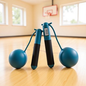 Cuerda de Saltar Inteligente Jineng con Contador Electrónico de 3m, para Ejercicio en Interiores, con Bola de Silicona con Peso, Doble Uso - Product Image 1