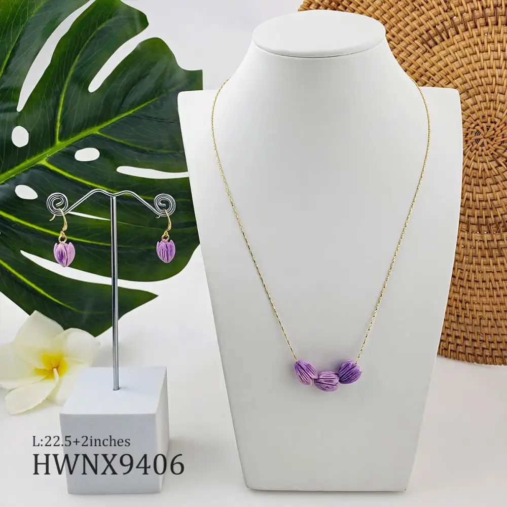 Hawaii Schmuck Großhandel Pikake Perlen Blume Halskette Geschenkset