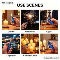 Briquet à gaz en plastique coloré, norme ISO, portable, pour cigarettes et bougies, vente en gros
