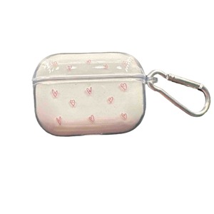 Funda roja con forma de corazón pequeño, adecuada para Apple AirPods de 2.ª generación, Pro 2, 3.ª generación, funda para auriculares con forma de corazón pequeño, transparente - Product Image 4