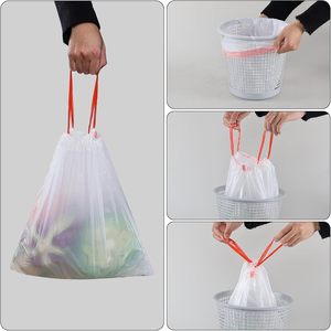 Bolsas de Basura Pequeñas con Cordón de PE Blanco, Desechables y Reciclables, Ecológicas para Uso en el Baño - Product Image 6