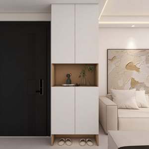 Muebles de Sala de Estar Modernos y Lujosos, Mueble de Entrada Personalizable de Gran Espacio con Zapatero, Mueble de Almacenamiento de Madera - Product Image 6