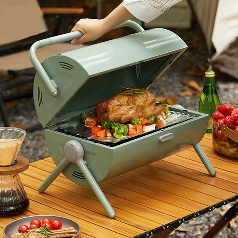 Panggangan piknik berkemah sisi ganda, panggangan BBQ Oven barbekyu