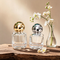 Botella de Vidrio Transparente de 30 ml para Perfume, Botella con Atomizador, Botella Dispensadora de Cosméticos, Botella Vacía para Suero para el Cuidado de la Piel, Venta al por Mayor