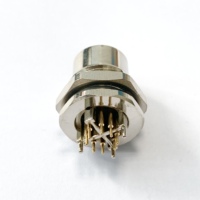 Pabrik Cina Kode X M12 PCB Mount 8 Pin Konektor Cetak Miring Vertikal Perempuan