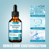 Gouttes Probiotiques Marque Blanche Mélange 3-en-1 avec Prébiotiques, Probiotiques et Postbiotiques Plus Gingembre pour la Santé Intestinale en Flacon de 60ml