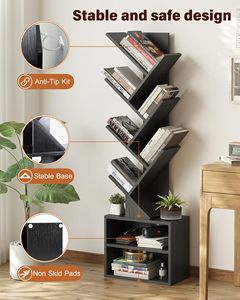 Étagère en bois noire en forme d'arbre 2026, petite vitrine sur pied avec armoire de rangement <span class=keywords><strong>pour</strong></span> salon - Product Image 2