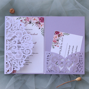 Invitación de compromiso estilo europeo, tarjeta de felicitación festiva, invitación de boda cortada con láser, disponible al por mayor - Product Image 6
