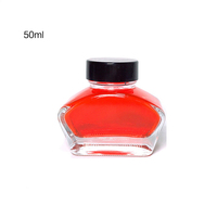 Vente en gros 50ml 30ml 15ml vide recharge rectangle encrier en verre peinture colorant conteneur stylo plume bouteille d'encre