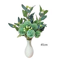 Buket Bunga Hydrangea Sutra Realistis OEM Buatan Tangan, Rangkaian Bunga Campuran dengan Sentuhan Alami dan Tanaman Hijau untuk Dekorasi Hotel, Vila, dan Ruang Tamu