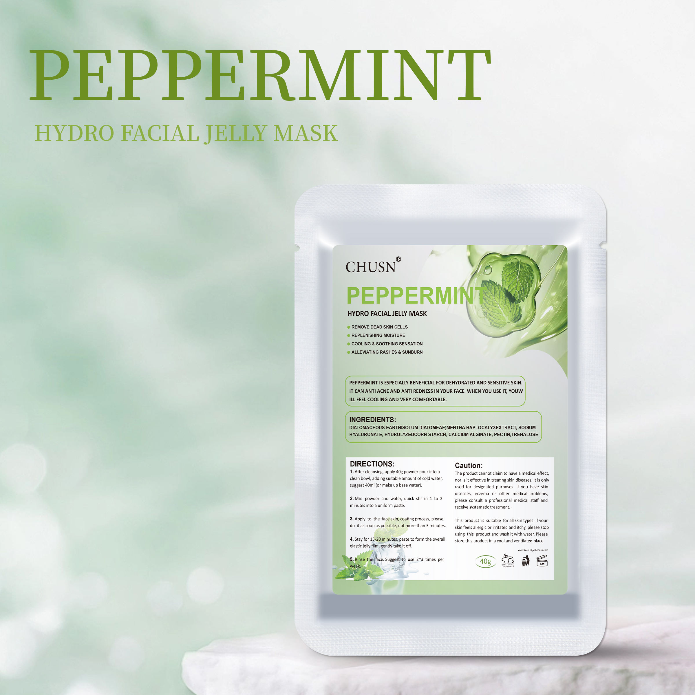 มาสก์เจลลี่ไฮโดรเจลเปปเปอร์มินท์