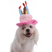 Festival Pet Puppy Produit Fournitures Accessoires Joyeux Anniversaire Fête Gâteau Jouet Chats Chiens Chapeau D'anniversaire Avec Des Bougies Colorées