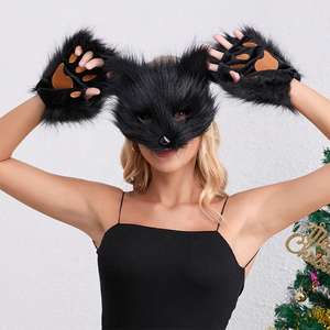 Mulheres e Meninas Festa de Halloween Faux Fur Fox Gato e Lobo Cosplay Traje com Cauda e Luvas Material de Pelúcia Presente - Product Image 1
