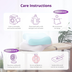 Oreiller orthopédique en mousse à mémoire de forme pour les douleurs cervicales, soutien ergonomique pour dormeurs sur le côté, le dos et le ventre, oreiller de lit doux et ergonomique - Product Image 4
