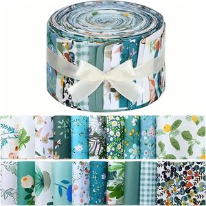 40 pièces de tissu popeline tissé imprimé écologique en rouleau pour robes et sacs, poids moyen 150g/m, largeur 20 pouces, fil peigné - Product Image 1
