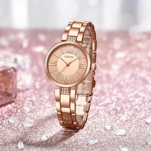 Drioshipping Luxury Ladies Quartz <b>Watch</b> Stainless Steel Wristband Custom Logo Diamond <b>Glass</b> Dial Fashionable Waterproof Leather - Product Image 2
