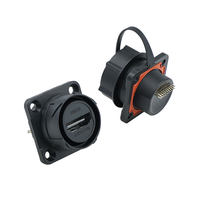Connecteur étanche IP68 Lshitech HD-2.0, adaptateur de prise femelle à bride, soudable/droit pour équipements industriels et automobiles