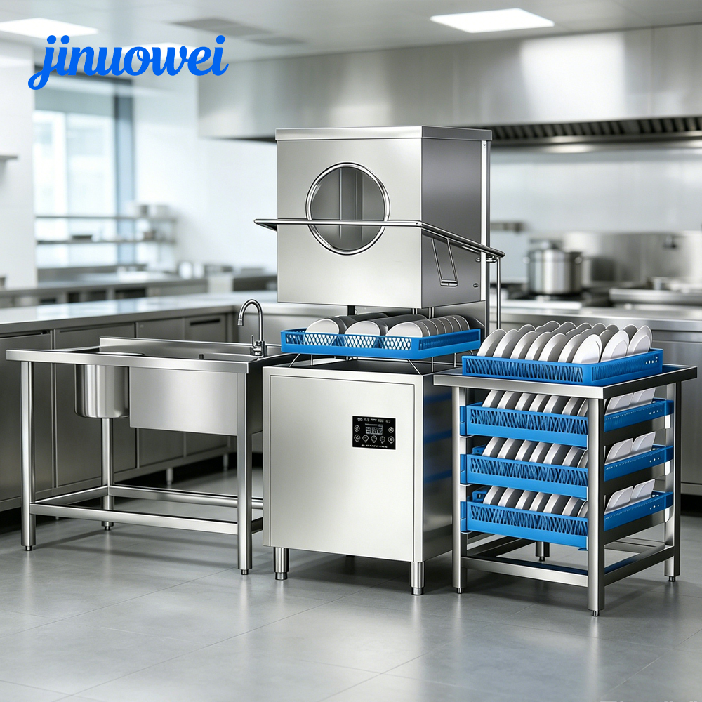 Commercial Restaurant Dishwasher Stainless Steel Freestanding Smart Automatic Hood-Style High Temperature Washing Kitchen