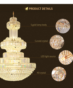 Hiện Đại Sáng Tạo Rõ Ràng Pha Lê Treo Khách Sạn Sang Trọng Nhà Vô Bước Phòng Khách Tùy Chỉnh Lớn <span class=keywords><strong>LED</strong></span> Đèn Chùm Đèn - Product Image 6