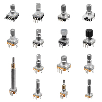 Interruptor Codificador Rotatorio EC11, Potenciómetro Digital de 5 Pines con Interruptor de Botón, Eje de 15 mm y 20 mm, Perilla Plana EC11E, 16 Posiciones, SOUNDWELL