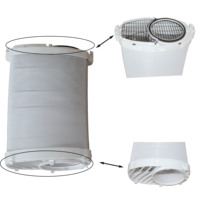 Tuyau d'évacuation portable pour climatiseur, double, ovale en caoutchouc, port intérieur de 5,51 po, extrémité renforcée avec fil d'acier de 13,19x7,48 po, extensible de 47 po, manuel