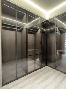 Armoire de rangement Balom de luxe, design chinois moderne, vente chaude, porte en verre et bois massif pour salon, maison - Product Image 2