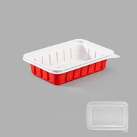 Grote capaciteit 30oz rode en zwarte plastic voedselcontainers met deksels, BPA-vrij, herbruikbaar, milieuvriendelijk, recyclebaar, magnetronbestendig, afhaallocatiebox