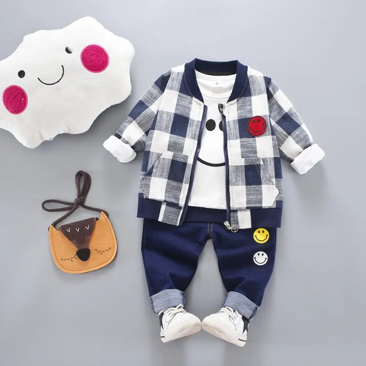 Boy's Clothing Sets Autumn Casual Kids Clothes Long Sleeve T-Shirt+Pants+Coat Children Baby Boy Clothing Sets 3 Piece Set