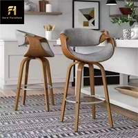 Chaise pivotante de haute qualité avec dossier de tabouret haut en bois massif Design contemporain pour la maison salon salle à manger bureau utilisation en extérieur