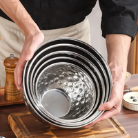 Bol à emboîter en acier inoxydable martelé et poli, vaisselle de cuisine moderne de luxe, écologique, pour la maison, le restaurant, le bar