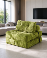 Canapé sectionnel moderne SAFA, deux places, revêtement en velours, design écologique, construction durable, housse amovible pliable, chambre à coucher