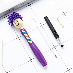 Stylo bille personnalisé en forme de tête de balai, poils en peluche, stylo clic coloré pour étudiants, bureau et école, cadeau promotionnel - Product Image 4