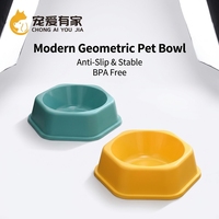 Gamelle portable géométrique moderne en plastique étanche pour animaux de compagnie, antidérapante, hexagonale, pour chat et chien, qualité alimentaire, sans BPA, empilable, gain de place