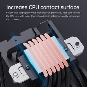 Enfriador de aire de <span class=keywords><strong>CPU</strong></span> SNOWMAN 2025 con 6 tubos de calor Refrigeración óptima dual para ventilador de alta eficiencia Intel y <span class=keywords><strong>AMD</strong></span> - Product Image 5