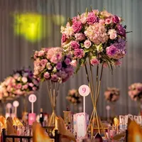 फूल गेंद स्टैंड तुरही शादी की सजावट के लिए centerpiece फूलदान मेज centerpieces