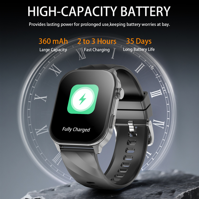 LC211 Android GPS Fitness Smart Watch with Full Touch Screen Magnetic Charging AI Voice Assistant Health Tracking Blood Oxygen
