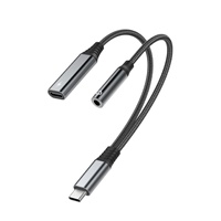 Adaptateur transfrontalier Type-C pour écouteurs, charge 60W, câble répartiteur convertisseur deux-en-un universel pour téléphones portables et tablettes, modèle A11