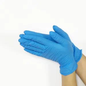 Yüksek kalite ucuz fiyat muayene mavi eldiven, mavi muayene nitril eldiven tozsuz S/M/L/XL EN455 EN374 CE