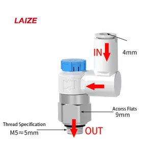 Laize khí nén thành phần điều khiển tốc độ Van tiết lưu van với 1uick thay đổi Doanh phổ AS1301F-M5-04A/AS1301F-M5-06A