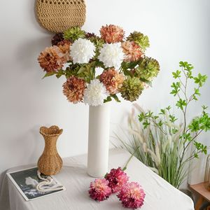 Fleur de pivoine artificielle CallaFloral, branche unique, blanc, vert, rose rouge, marron clair, rose foncé, marron foncé, polyester, décoration intérieure - Product Image 1